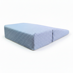 Blue textured wedge-shaped object on a white background