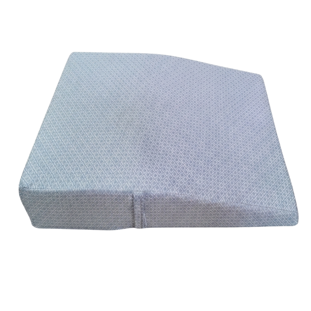 Gray textured cushion on a white background