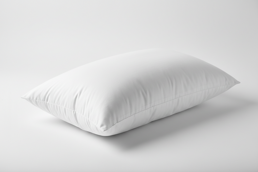White pillow on a light gray background