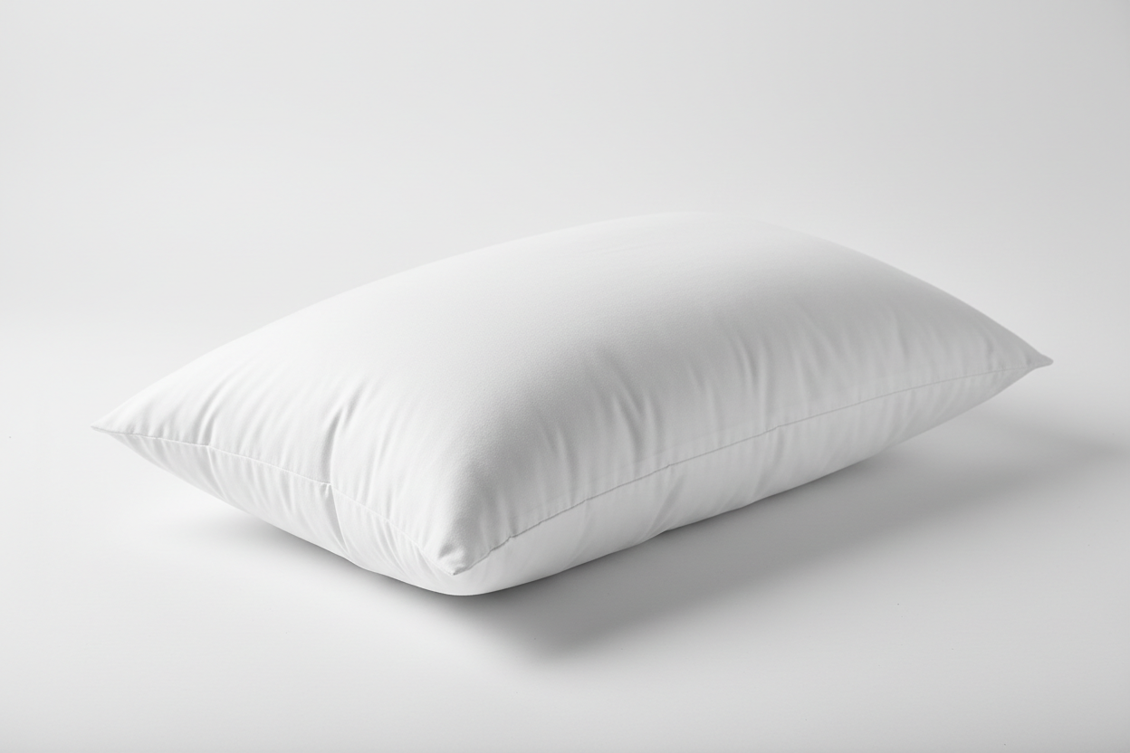 White pillow on a light gray background